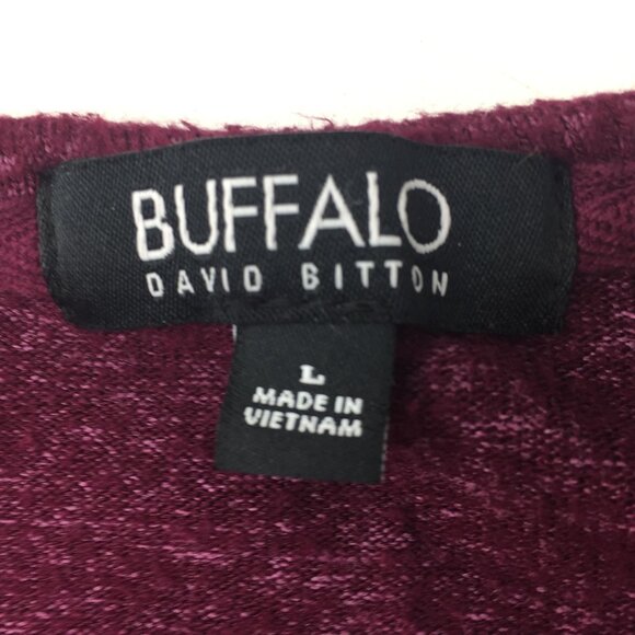 Buffalo David Bitton Womens Wine Burgundy Crewneck Tshirt Sweater Size Large - Picture 5 of 5
